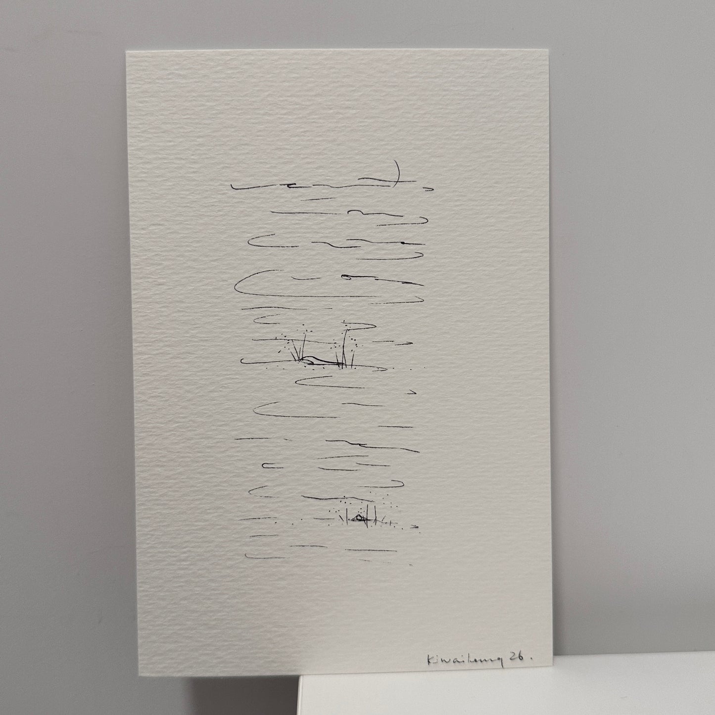 moon night, hand-drawn postcard