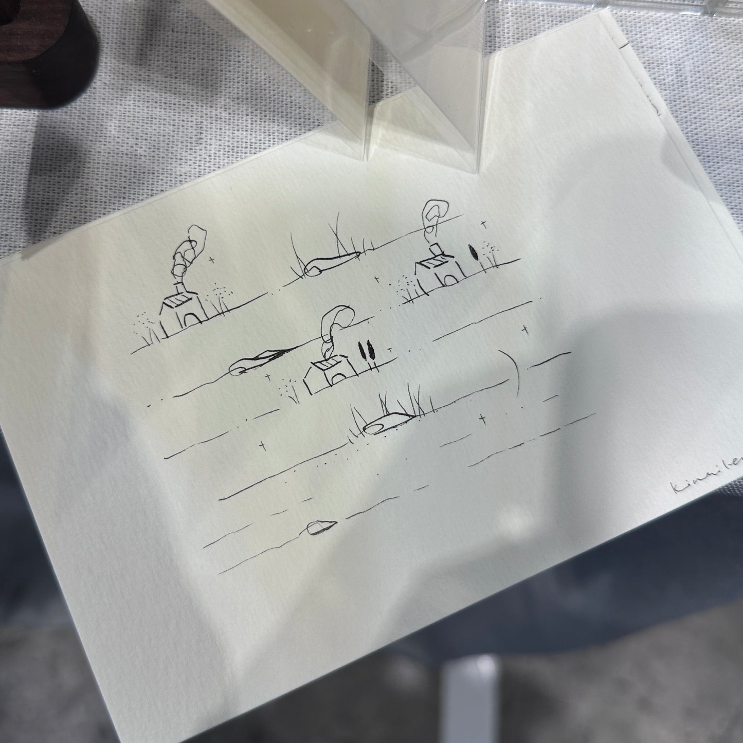 neighbourhood, hand-drawn postcard