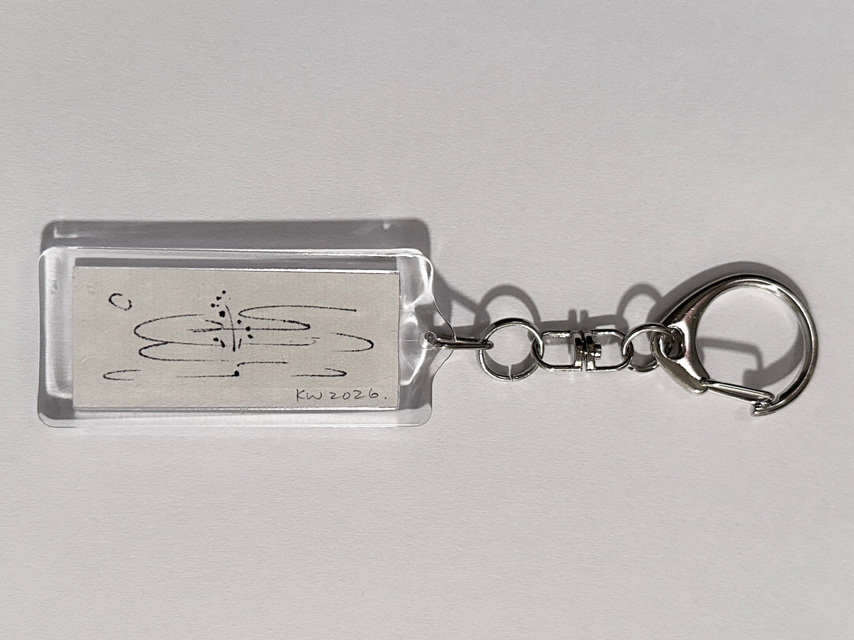 hand-drawn keychain 004 - moon flower