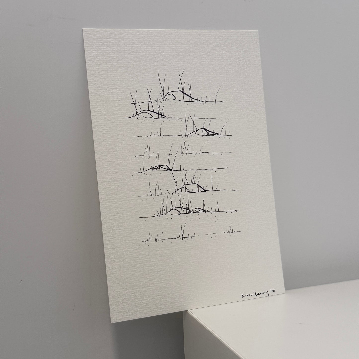 rocks, hand-drawn postcard