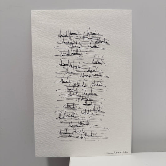 river flow,  hand-drawn postcard