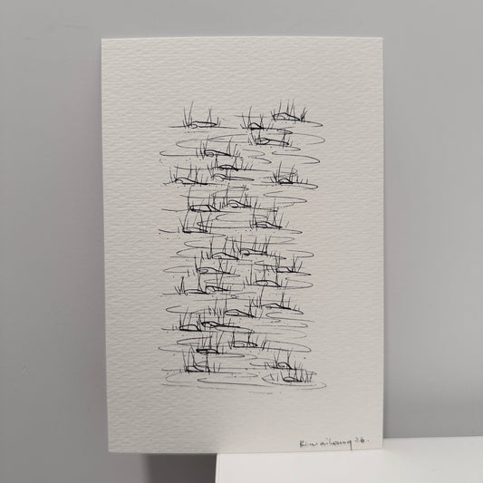 river flow,  hand-drawn postcard
