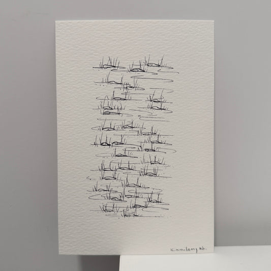 river flow,  hand-drawn postcard