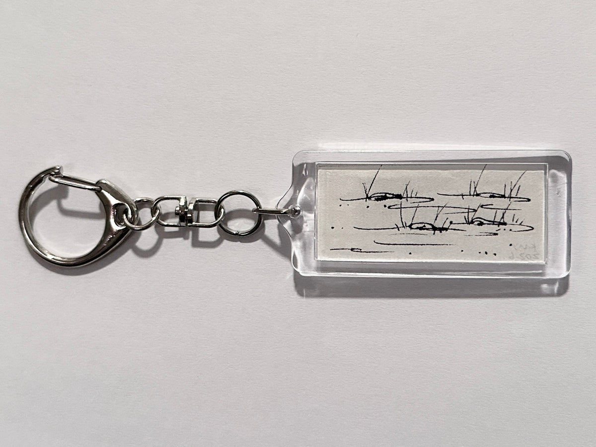 hand-drawn keychain 001 - river flow