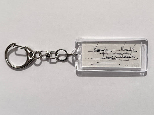 hand-drawn keychain 001 - river flow