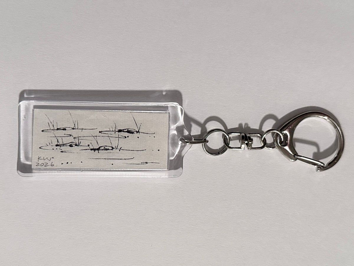 hand-drawn keychain 001 - river flow