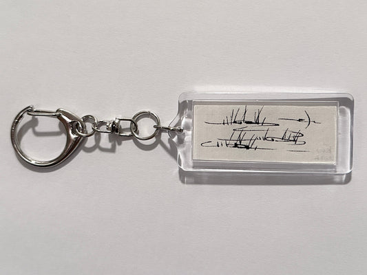 hand-drawn keychain 003 - moon river