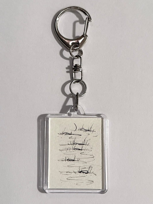 hand-drawn keychain 009 - moon river