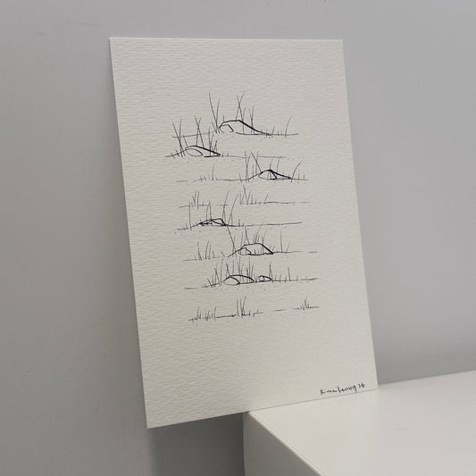 rocks,  hand-drawn postcard