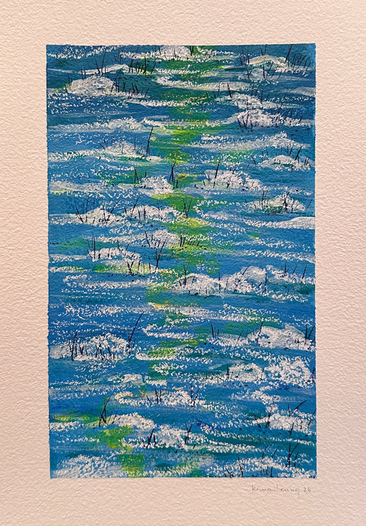 river flow, sunset